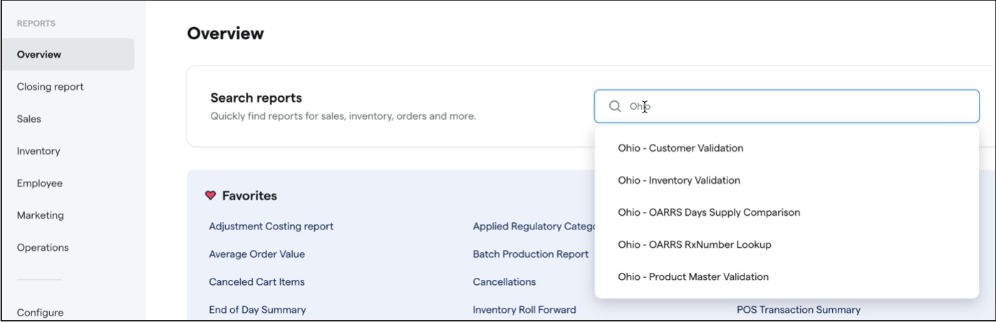 Image of reports overview DPOS
