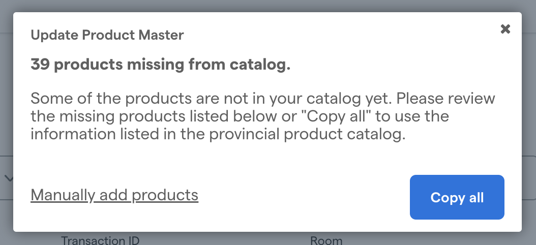 Update product master modal Dutchie POS