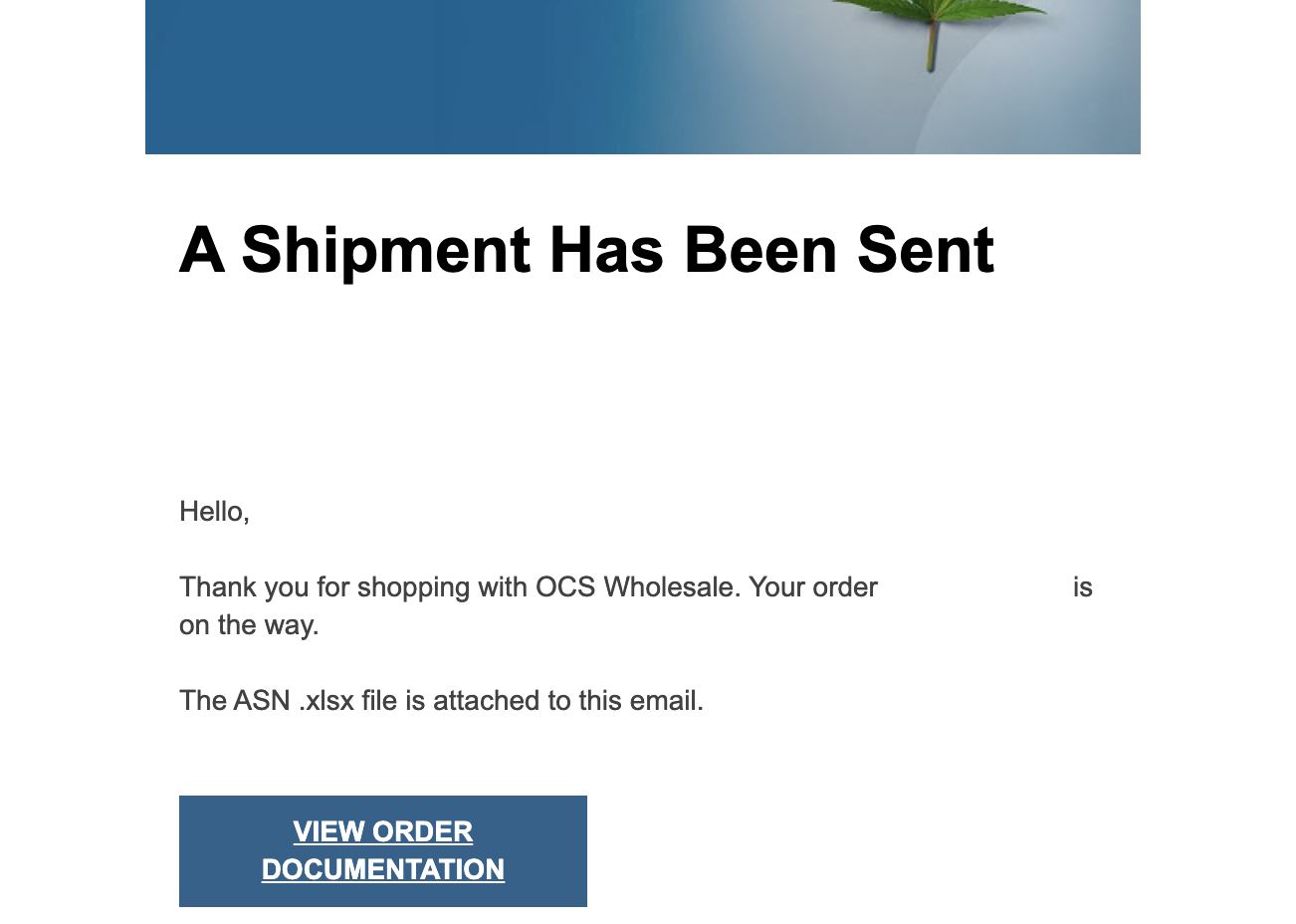 Image of shipment confirmation