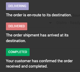 image of shipment statuses Dutchie POS