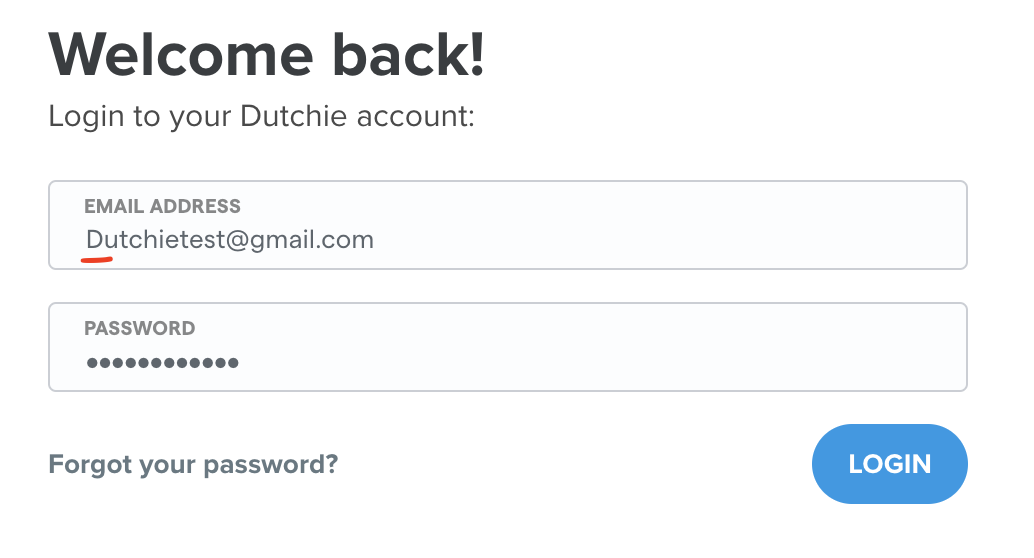 Welcome back Dutchie Ecommerce login image