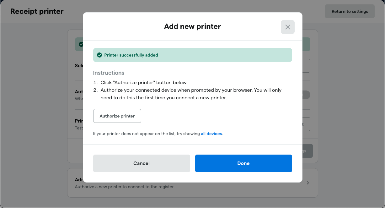 reg_settings_receipt printer_authorize printer_done.png