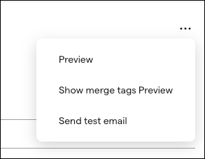 Menu options for email preview settings.