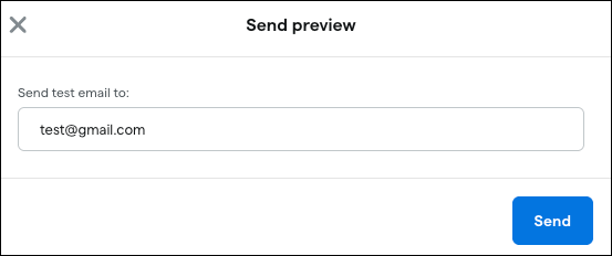 Email preview window with input field and button.