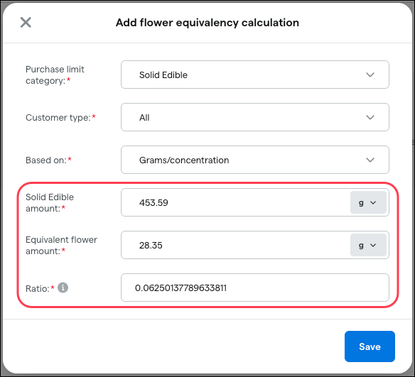 bo_settings_taxes and compliance_add flower equivalency calculation modal amounts.png