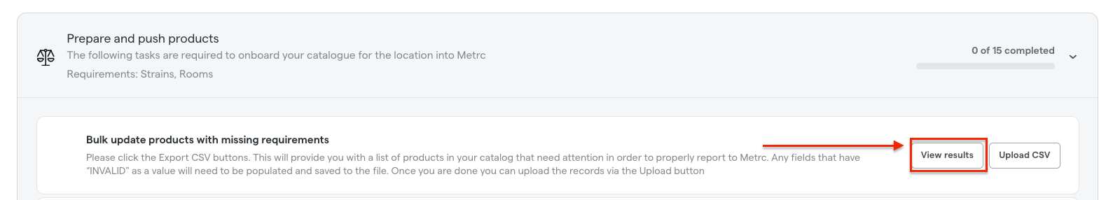 Bulk update products with missing requirements.