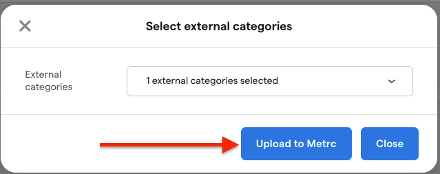 Upload options for external categories.