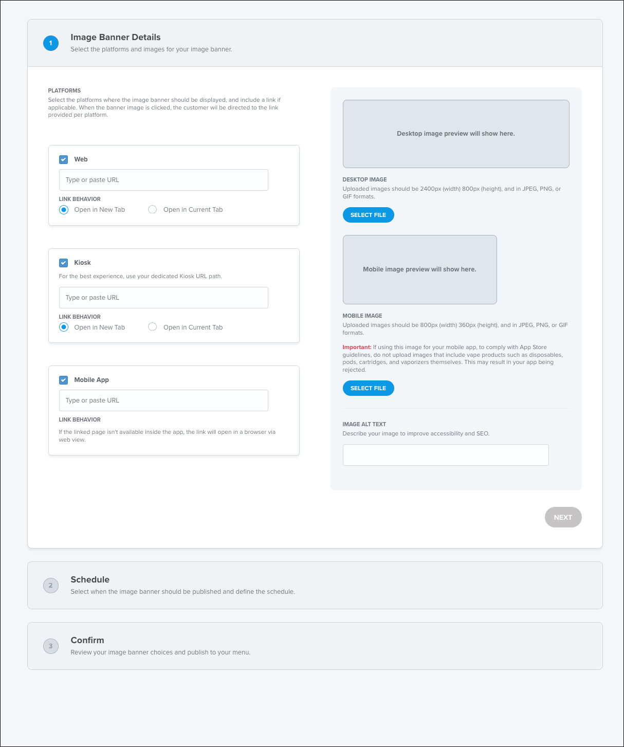 plaintext
Image banner settings interface
