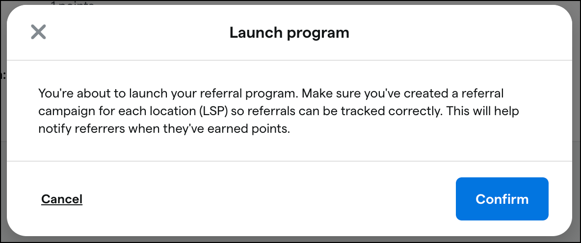 Launch program confirmation dialog box