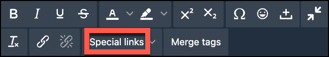Screenshot of a text editor toolbar with formatting options