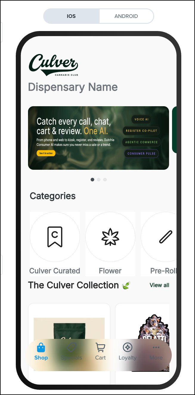 Culver cannabis dispensary mobile app